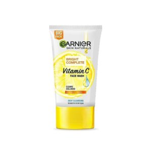 Garnier Skin Naturals Bright Complete Vitamin C Face Wash, 150g - Vitamin C Face Wash For Brighter and Glowing Skin - Suitable For all Skin Types