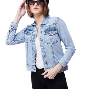 Full Sleeves Solid Buttoned Denim Jacket