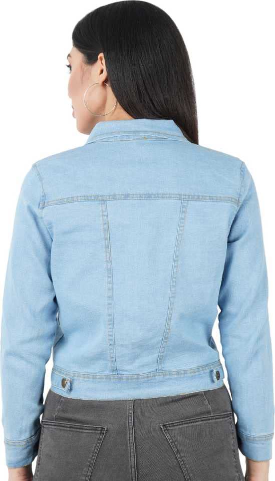 Buy FUNDAY FASHION Full Sleeve Blue Solid Women's Denim Jacket (Medium, New Light  Blue) at Amazon.in